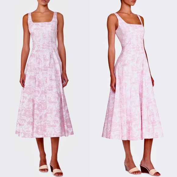 🌺🎉2XHP🎉🌺 NWT Staud Wells Midi Dress Cherry Blossom Toile - Picture 8 of 16